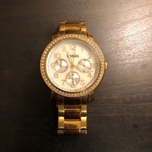 Gold fossil watch